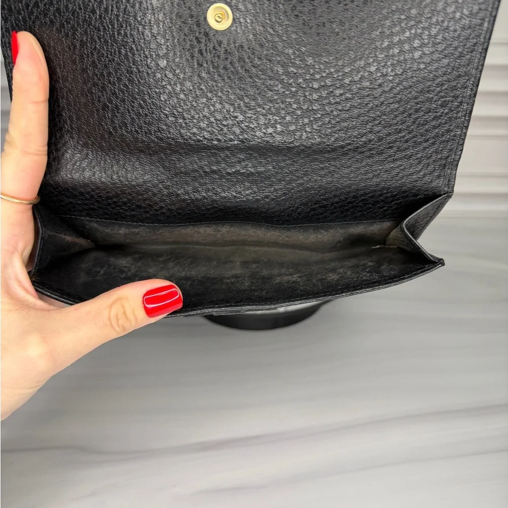 Gucci Black Leather Horsebit Long Wallet With Gold Hardware | Full Inclusion - Picture 9 of 12